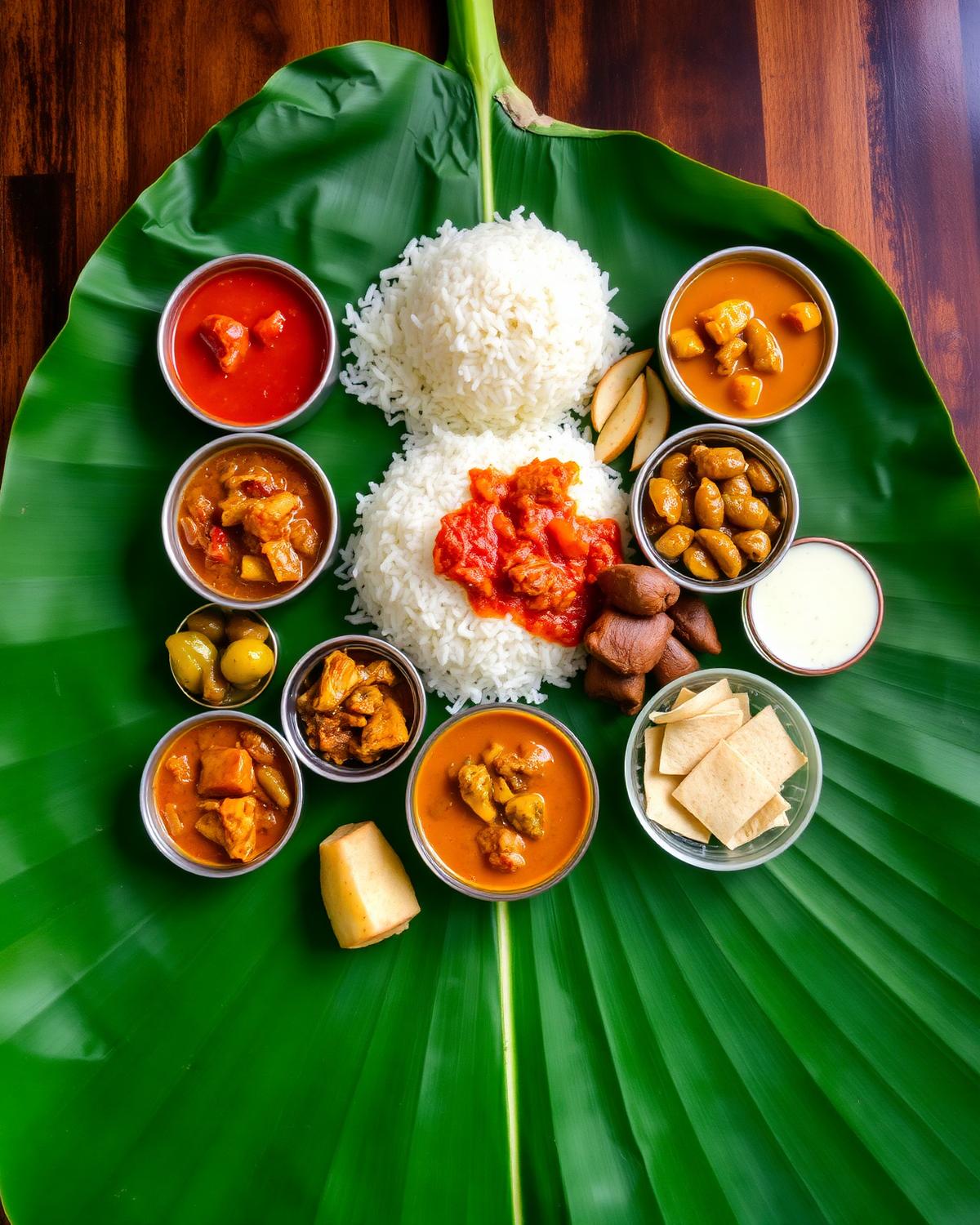 Kerala sadya on banana leaf